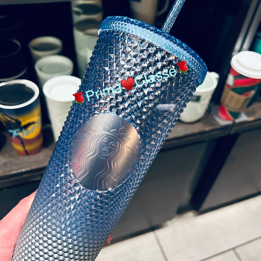 Starbucks Ombre Icicle Blue Gradient Studded Tumbler Cold Cup New Holiday 2023